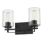 10" Black And Clear Metal Vanity Flush Mounted Sconce