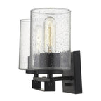 10" Black And Clear Metal Vanity Flush Mounted Sconce