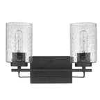 10" Black And Clear Metal Vanity Flush Mounted Sconce