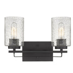 10" Black And Clear Metal Vanity Flush Mounted Sconce