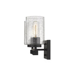 10" Black And Clear Metal Vanity Flush Mounted Sconce