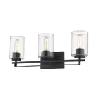 10" Black And Clear Metal Vanity Flush Mounted Sconce