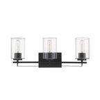 10" Black And Clear Metal Vanity Flush Mounted Sconce