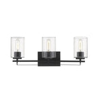 10" Black And Clear Metal Vanity Flush Mounted Sconce