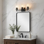 10" Black And Clear Metal Vanity Flush Mounted Sconce