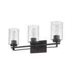10" Black And Clear Metal Vanity Flush Mounted Sconce