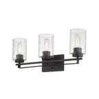 10" Black And Clear Metal Vanity Flush Mounted Sconce