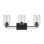 10" Black And Clear Metal Vanity Flush Mounted Sconce