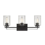 10" Black And Clear Metal Vanity Flush Mounted Sconce