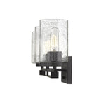 10" Black And Clear Metal Vanity Flush Mounted Sconce