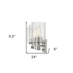 10" Clear And Silver Metal Vanity Flush Mounted Sconce