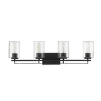 10" Black And Clear Metal Vanity Flush Mounted Sconce