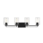 10" Black And Clear Metal Vanity Flush Mounted Sconce