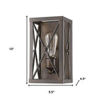 Antique Bronze Metal Geometric Wall Light