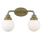 12" Brass And White Metal Vanity Flush Mounted Sconce