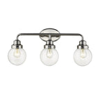 12" Silver And Clear Metal and Glass Vanity Flush Mounted Sconce