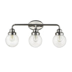 12" Silver And Clear Metal and Glass Vanity Flush Mounted Sconce