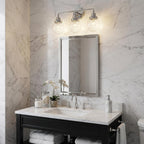 12" Silver And Clear Metal and Glass Vanity Flush Mounted Sconce