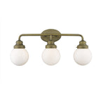 12" Brass And White Metal and Glass Vanity Flush Mounted Sconce