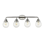 12" Silver And Clear Metal and Glass Vanity Flush Mounted Sconce