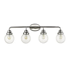 12" Silver And Clear Metal and Glass Vanity Flush Mounted Sconce