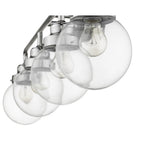 12" Silver And Clear Metal and Glass Vanity Flush Mounted Sconce