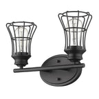 9" Black Metal Vanity Flush Mounted Sconce