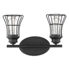 9" Black Metal Vanity Flush Mounted Sconce
