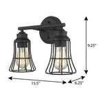 9" Bronze Metal Vanity Flush Mounted Sconce