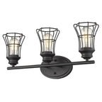 9" Black Metal Vanity Flush Mounted Sconce