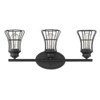 9" Black Metal Vanity Flush Mounted Sconce