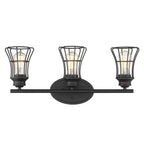 9" Black Metal Vanity Flush Mounted Sconce