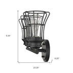 9" Black Metal Vanity Flush Mounted Sconce