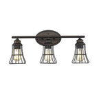 9" Bronze Metal Vanity Flush Mounted Sconce