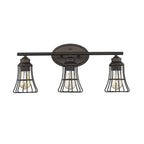9" Bronze Metal Vanity Flush Mounted Sconce