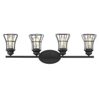 9" Black Metal Vanity Flush Mounted Sconce