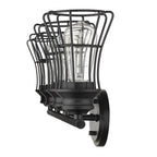9" Black Metal Vanity Flush Mounted Sconce