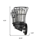 9" Black Metal Vanity Flush Mounted Sconce