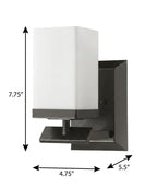 5" Black And White Metal Flush Mounted Sconce