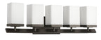 8" Black And White Metal and Glass Vanity Flush Mounted Sconce