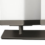 8" Black And White Metal and Glass Vanity Flush Mounted Sconce