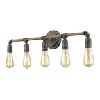 28" Black Metal Five Light Vanity Light