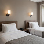 One Light Bronze and Glass Wall Sconce