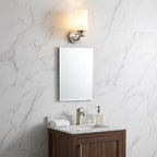 One Light Silver and Glass Wall Sconce