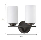 11" Black And White Metal Flush Mounted Sconce