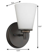 Bronze Wall Light with Frosted Glass Shade