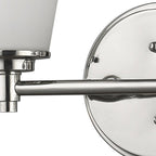 10" Silver And White Metal and Glass Vanity Flush Mounted Sconce