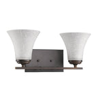 8" Antiqued Bronze Metal and Glass Vanity Flush Mounted Sconce