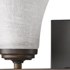 8" Antiqued Bronze Metal and Glass Vanity Flush Mounted Sconce