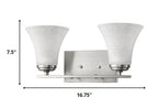 8" Silver And White Metal and Glass Vanity Flush Mounted Sconce